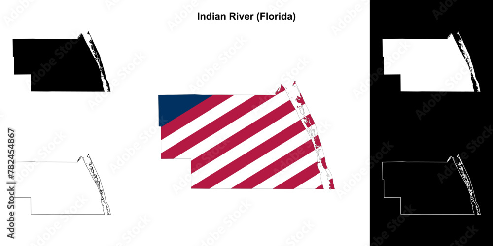 Indian River County (Florida) outline map set Indian River County (Florida) outline map set