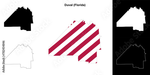 Duval County (Florida) outline map set