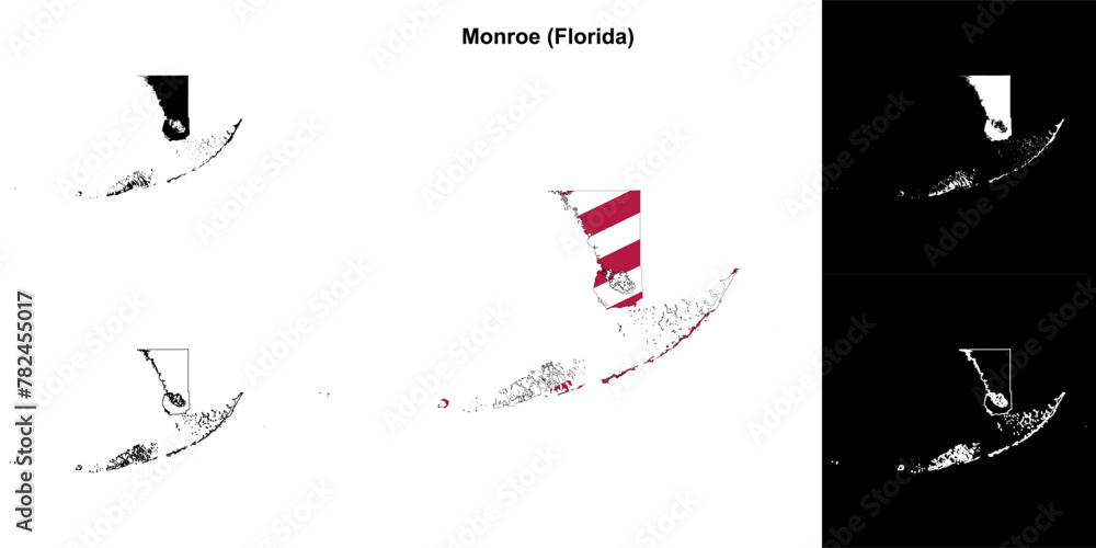 Monroe County (Florida) outline map set