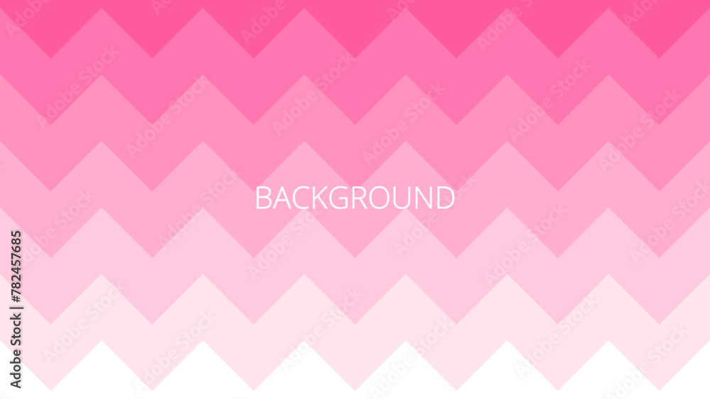 Pink and white chevron background. Abstract banner with broken lines. Gradient blended zigzag	 - obrazy, fototapety, plakaty 