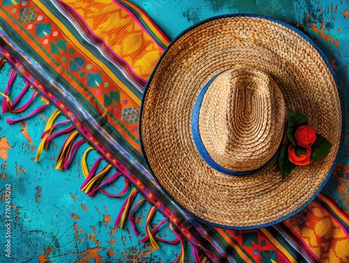 Cinco de Mayo festival with hat background