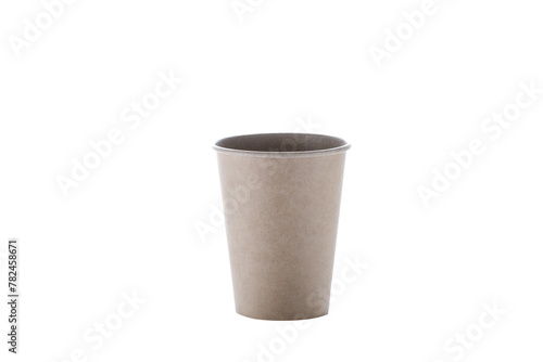 Paper cups for drinks. Paper cup isolated on white background. Disposable cup.