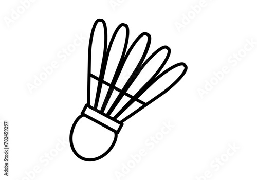 Icono negro de volante de bádminton. 