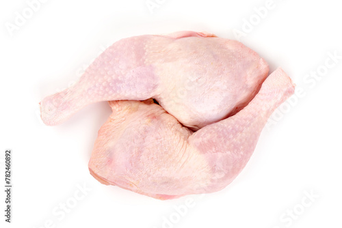 Raw chicken leg quarters, isolated on white background. High resolution image © GSDesign