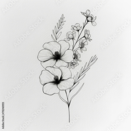 flower, floral, vector, nature, illustration, leaf, pattern, vintage, drawing, plant, design, flowers, art, decoration, blossom, black, sketch, summer, spring, garden, rose, branch, beauty, peony, wed