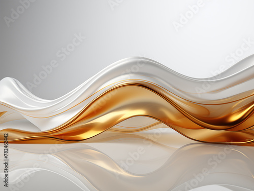 Elegant gold and white waves on a modern abstract background