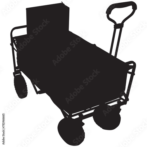 A foldable hand-pulled utility wagon