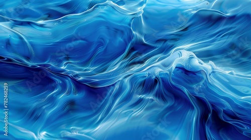 High-definition image showcasing the texture and patterns of blue water waves