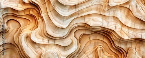 Seamless pattern of wavy wooden lines creating a calm, organic texture