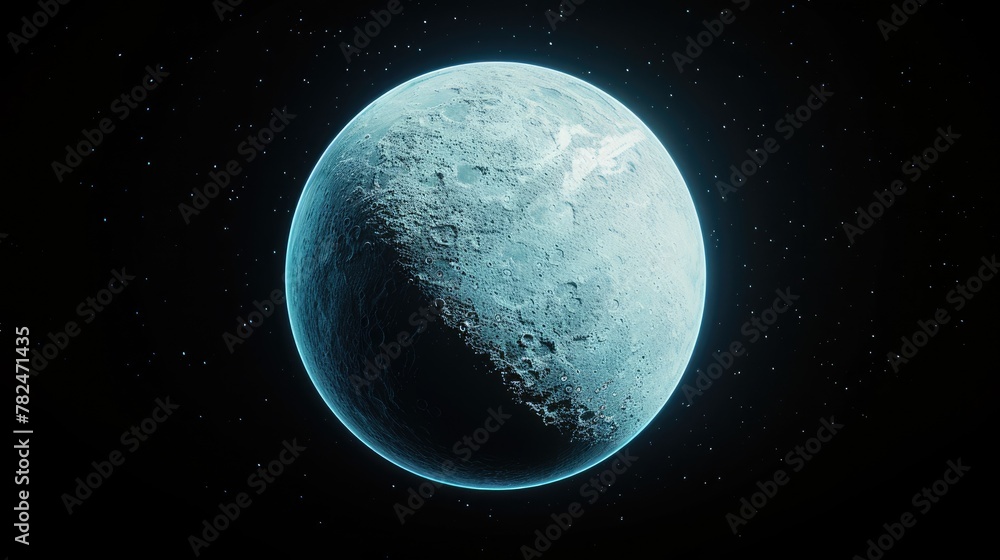 Obraz premium Celestial Beauty: Stylized Depiction of Blue and White Planet
