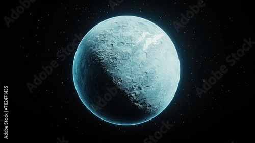 Celestial Beauty: Stylized Depiction of Blue and White Planet