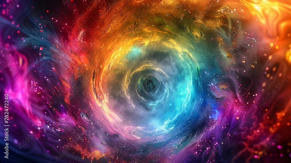 Cosmic spiral of vibrant hues Cosmic spiral of vibrant hues