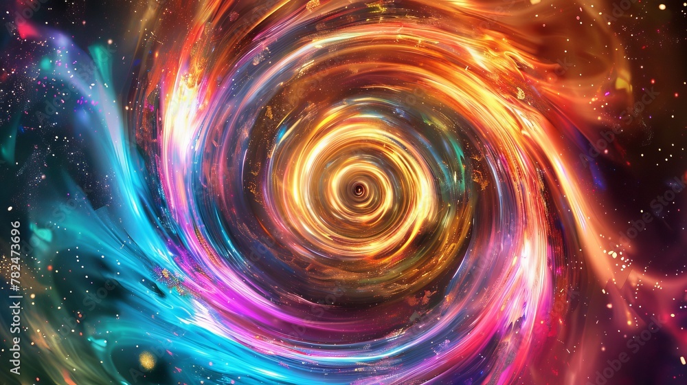 Cosmic vortex of vibrant hues Cosmic vortex of vibrant hues