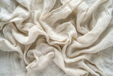 Crinkled texture of linen fabric. Generative AI
