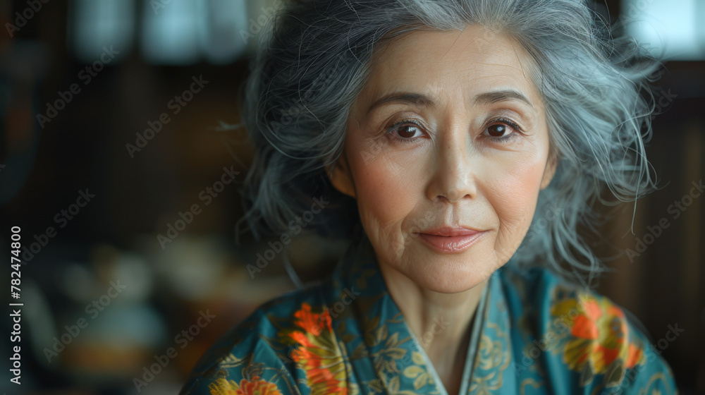 Serious mature asian woman looking at the camera. Serious mature asian woman looking at the camera.