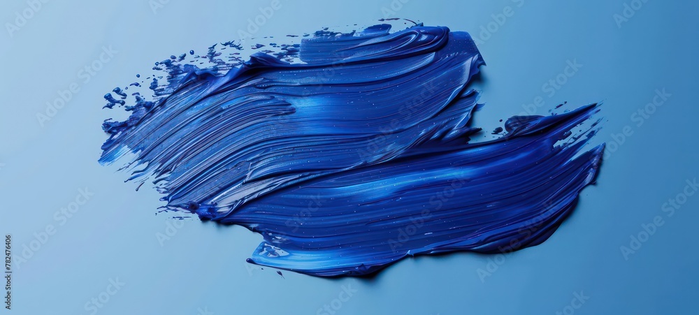 Texture of blue mascara for eyelashes or acrylic paint.