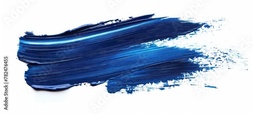 Blue brush isolated on white background. Watercolor