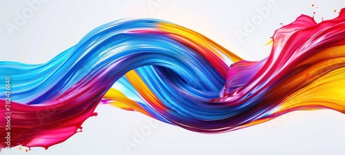 Color brush paint ribbon stroke swirl abstract splash background wave