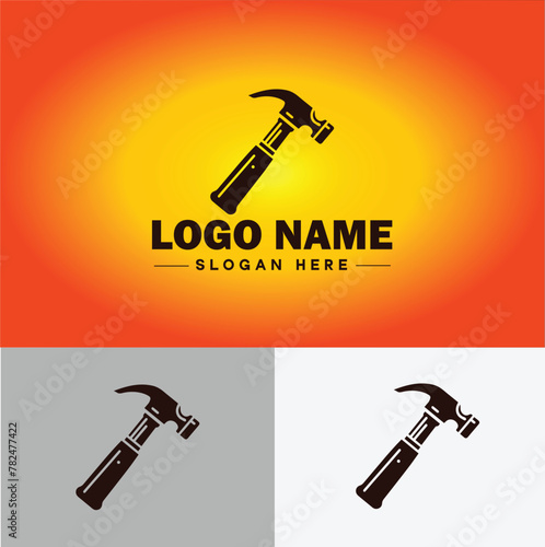 Hammer logo icon house repair tools construction thor icon vector for business app silhouette logo template