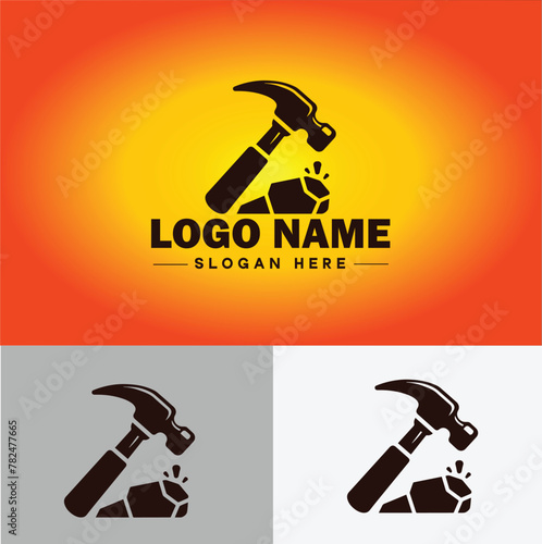 Hammer logo icon house repair tools construction thor icon vector for business app silhouette logo template