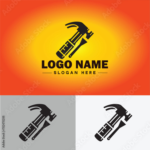 Hammer logo icon house repair tools construction thor icon vector for business app silhouette logo template
