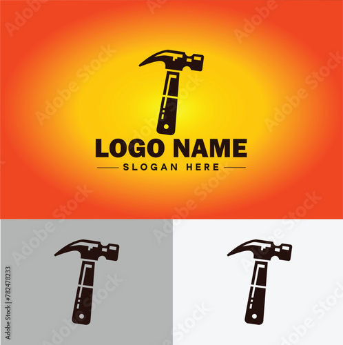 Hammer logo icon house repair tools construction thor icon vector for business app silhouette logo template
