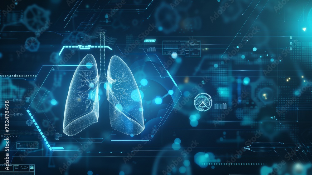Futuristic digital lungs interface concept Futuristic digital lungs interface concept
