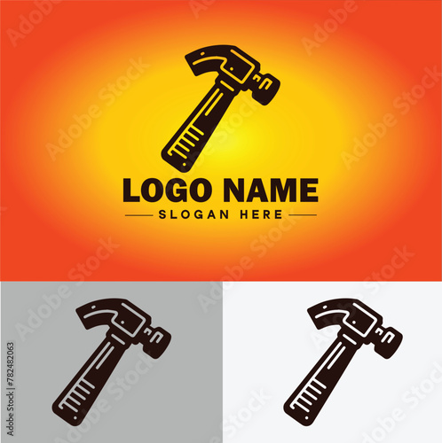 Hammer logo icon house repair tools construction thor icon vector for business app silhouette logo template