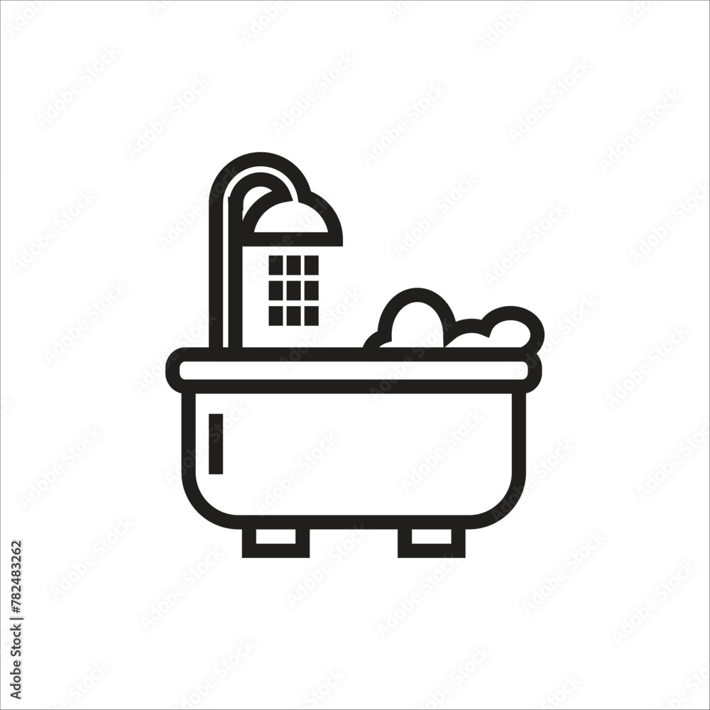 bath up vector icon line template bath up vector icon line template
