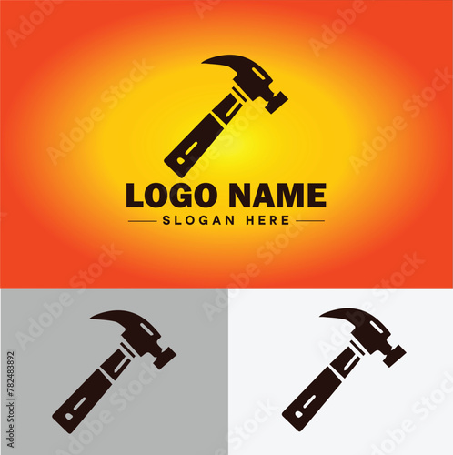 Hammer logo icon house repair tools construction thor icon vector for business app silhouette logo template