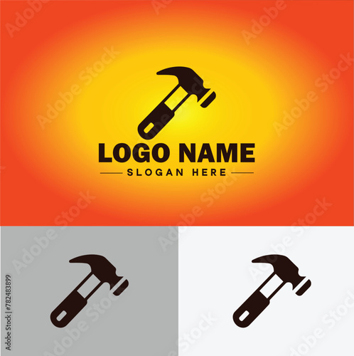 Hammer logo icon house repair tools construction thor icon vector for business app silhouette logo template