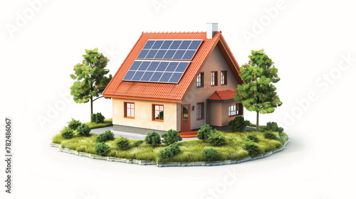World Earth day, Solar panel house, usable energy photo
