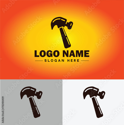 Hammer logo icon house repair tools construction thor icon vector for business app silhouette logo template
