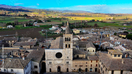 Bevagna, Umbria, Italy. Aerial View.