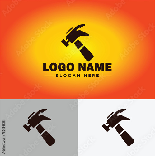 Hammer logo icon house repair tools construction thor icon vector for business app silhouette logo template