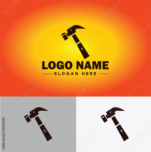 Hammer logo icon house repair tools construction thor icon vector for business app silhouette logo template