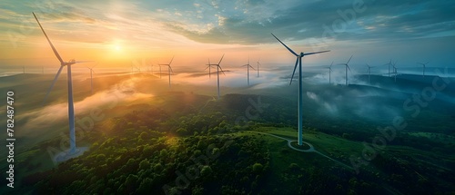 Green Energy Dawn: ESG Metrics in Harmony with Nature. Concept Sustainability, Renewable Resources, Environmental Impact, Clean Energy Solutions, Climate Action