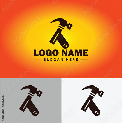 Hammer logo icon house repair tools construction thor icon vector for business app silhouette logo template
