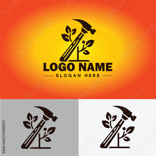 Hammer logo icon house repair tools construction thor icon vector for business app silhouette logo template