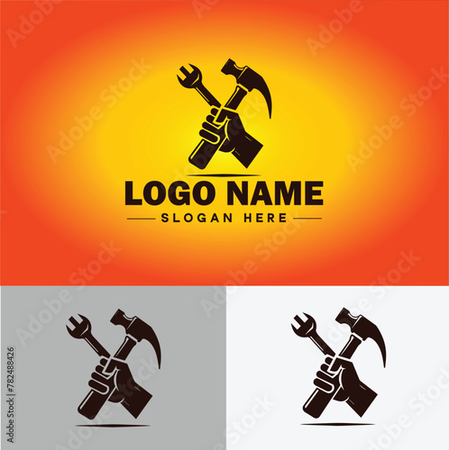 Hammer logo icon house repair tools construction thor icon vector for business app silhouette logo template