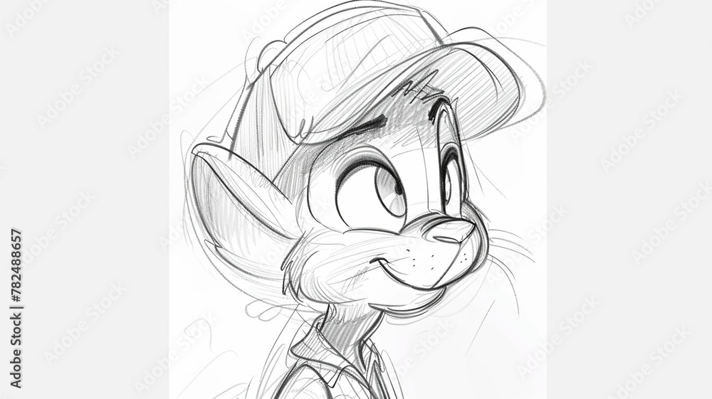 Sketch of a cartoon Character