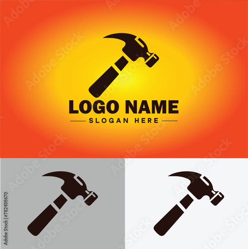 Hammer logo icon house repair tools construction thor icon vector for business app silhouette logo template
