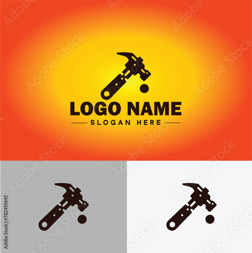 Hammer logo icon house repair tools construction thor icon vector for business app silhouette logo template