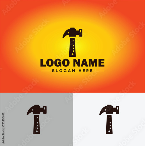 Hammer logo icon house repair tools construction thor icon vector for business app silhouette logo template