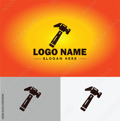 Hammer logo icon house repair tools construction thor icon vector for business app silhouette logo template