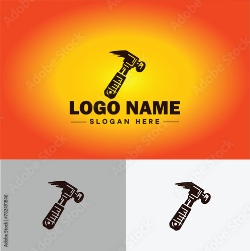 Hammer logo icon house repair tools construction thor icon vector for business app silhouette logo template