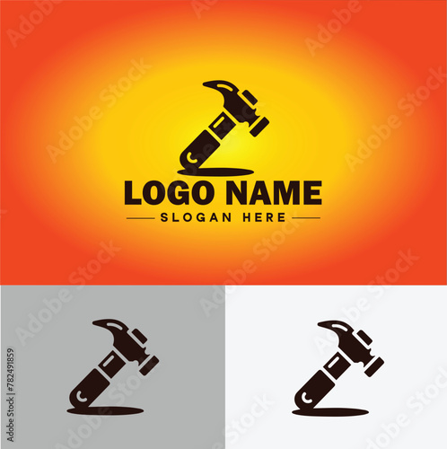 Hammer logo icon house repair tools construction thor icon vector for business app silhouette logo template