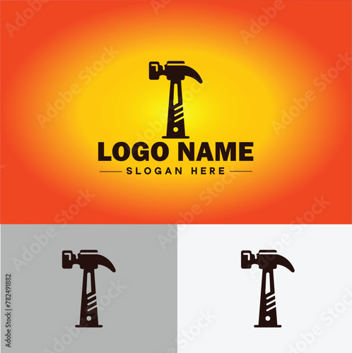 Hammer logo icon house repair tools construction thor icon vector for business app silhouette logo template