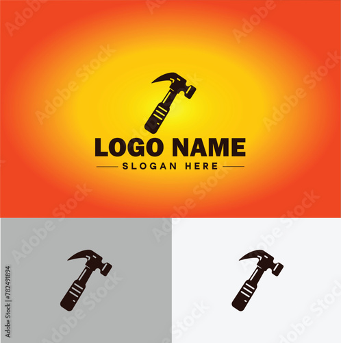 Hammer logo icon house repair tools construction thor icon vector for business app silhouette logo template