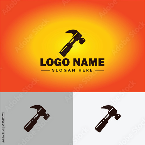 Hammer logo icon house repair tools construction thor icon vector for business app silhouette logo template